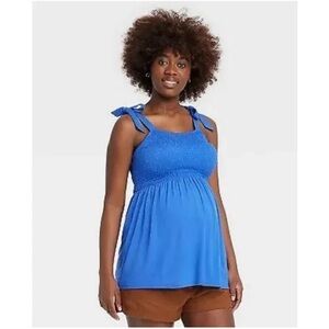 Isabel maternity NWT blue babydoll tank size XL